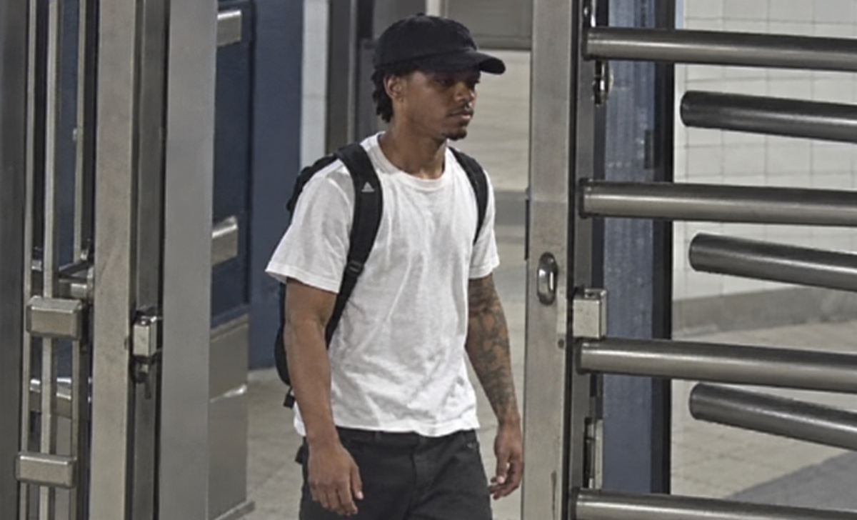 NYPD detectives are searching for a suspect accused of grabbing a 27-year-old woman from behind inside the Fifth Avenue–59th Street subway station.