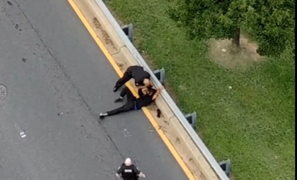 A Montgomery County Police Drone as First Responder tracks police activity from above as officers use the technology to follow fleeing suspects and respond to calls.