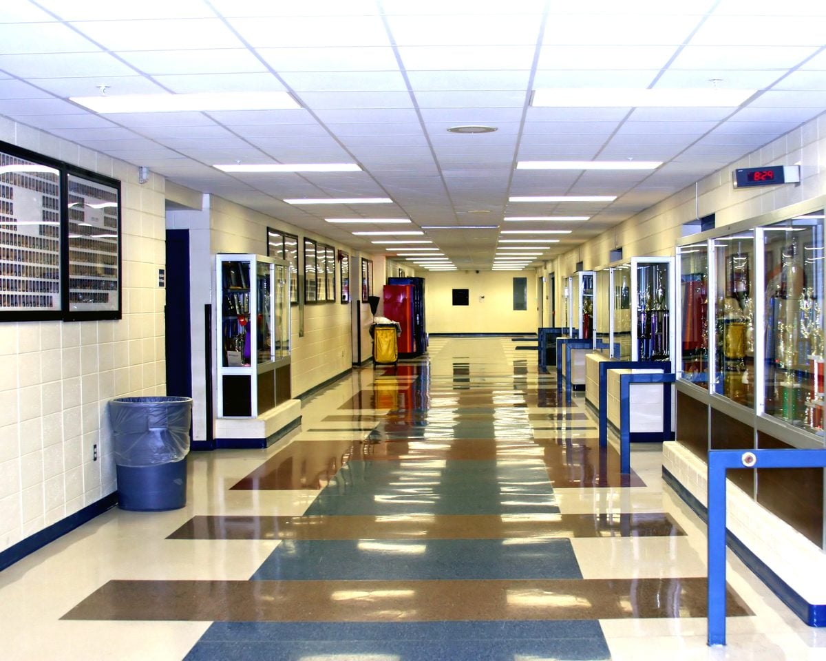 School lockers and hallway - Photo by Michael Adams