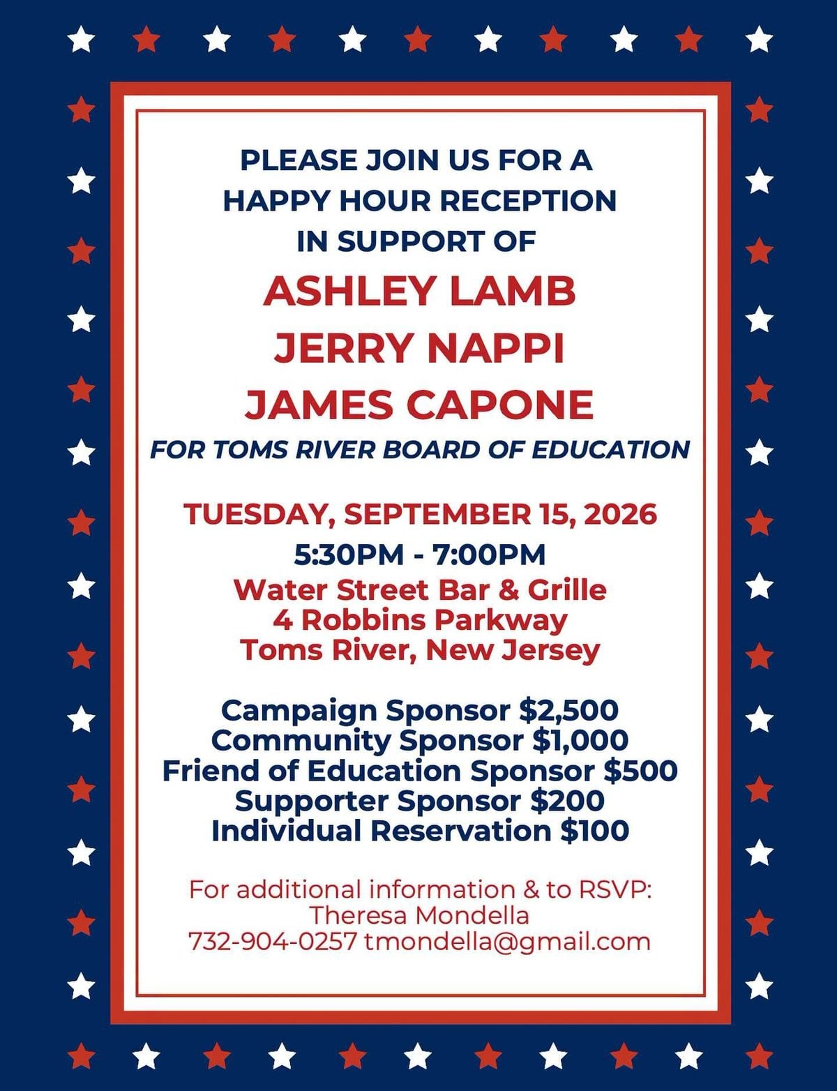 Toms river school board candidates court $2,500 donors for waterfront dinner party Toms river school board candidates court $2,500 donors for waterfront dinner party