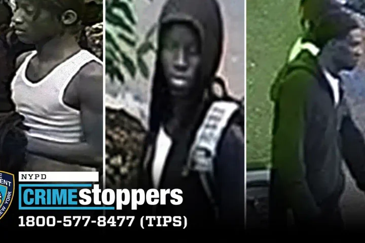 The NYPD is asking anyone who recognizes the four people shown in its Crime Stoppers alert or has information about either robbery to contact investigators. Tips can be submitted anonymously.