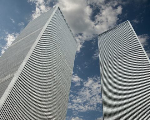 World Trade Center. Twin towers. Memory of September 11, 2001. New York, United States of America, USA - September 07, 2001 Photo by Massimo Gea
