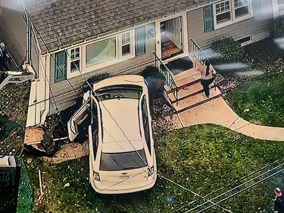 Two-car linden crash ends with suv inside home, police say