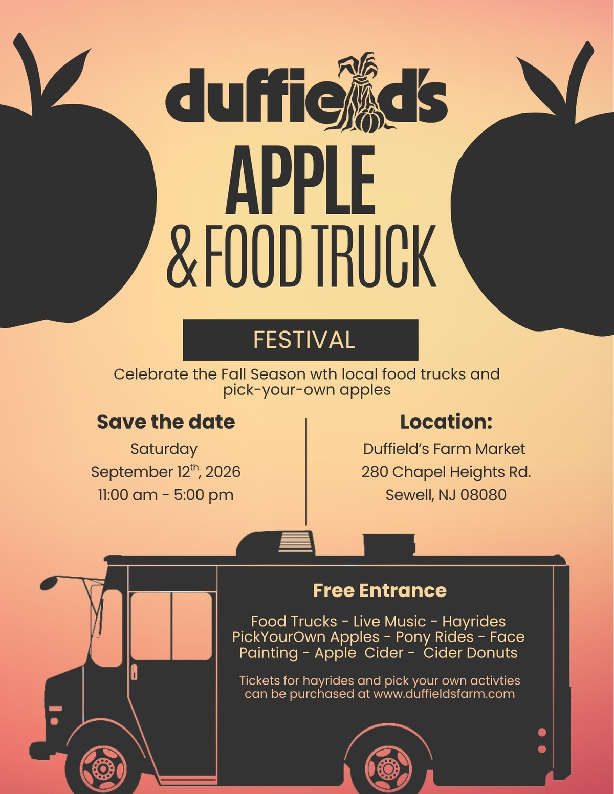 Duffield's farm brings food trucks, apple picking to sewell this saturday Duffield's farm brings food trucks, apple picking to sewell this saturday