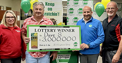 Lucky switch lands pennsylvania man massive $3 million lottery prize Lucky switch lands pennsylvania man massive $3 million lottery prize