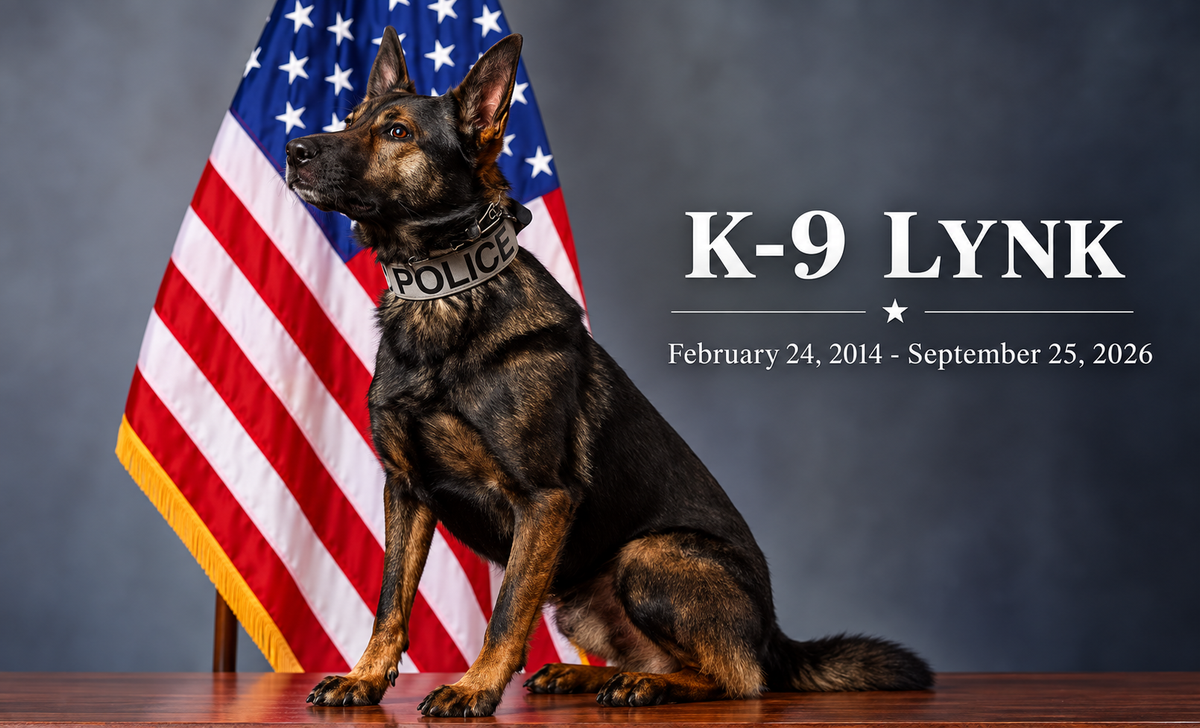 Manchester says goodbye to k-9 lynk after 10 years on the job