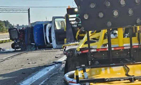 Two people were hospitalized after a crash involving a maryland highway vehicle on route 50 near route 301, one day after an i-97 work zone injury.