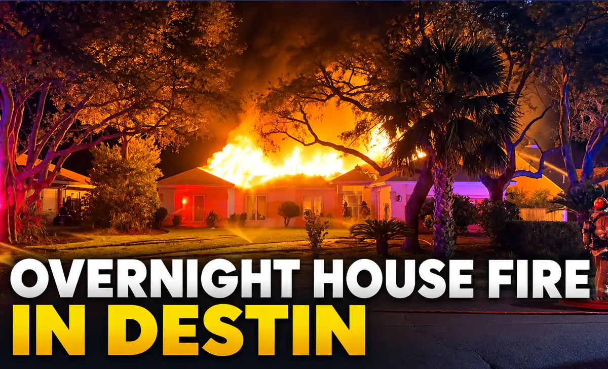 Firefighters battle overnight house fire in destin, florida; no people or pets inside Multiple fire crews battled an early-morning house fire in destin, florida. Authorities confirmed no people or pets were inside the residence.