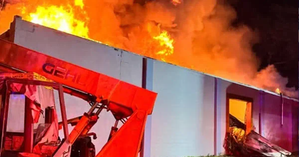 Small warehouse engulfed in flames during overnight fire in south jersey