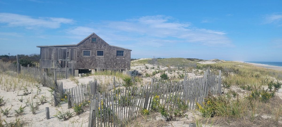 Historic shack on island beach survived noreaster, but beach buggy access comes with high tide warning Historic shack on island beach survived noreaster, but beach buggy access comes with high tide warning