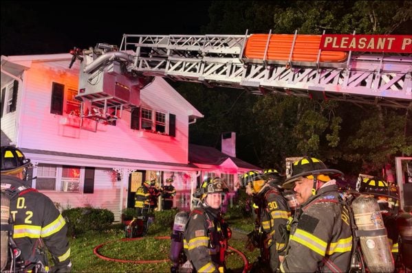 Pleasant plains firefighters encountered heavy smoke at a toms river structure fire october 8, deploying multiple hose lines and working to stop its spread.