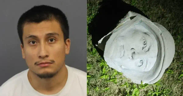 Illegal alien dreamer beheads marine corps monument in quantico