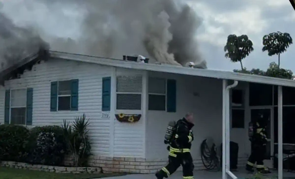 First responders rescued a family pet from a house fire in the 2500 block of southwest olds place in martin county, florida. No injuries were reported.