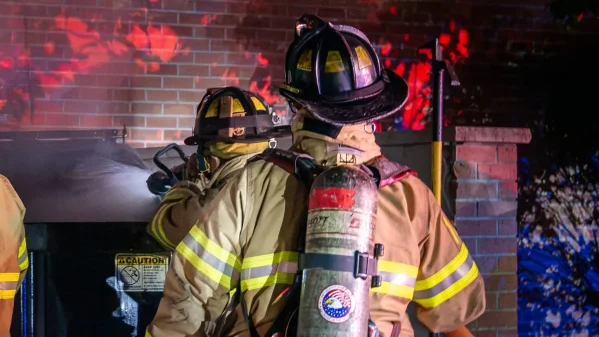 Westwood firefighters responded to a cvs parking lot october 10 and used a single hose line to extinguish smoldering trash inside a dumpster that evening. Photo by westwood volunteer fire department.
