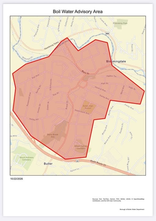 Butler issues boil water advisory after main break cuts service and pressure Butler issues boil water advisory after main break cuts service and pressure