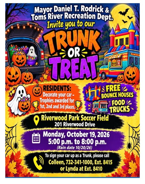 Toms river seeking trunks for trunk or treat safe halloween event - calling all teams, businesses and organizations Toms river seeking trunks for trunk or treat safe halloween event - calling all teams, businesses and organizations