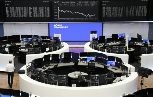 Euro zone shares slide 1% after ECB signals rates lift-off