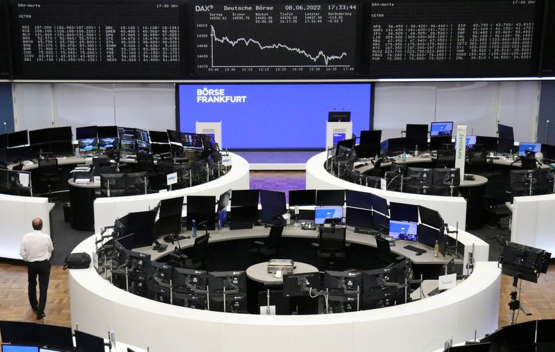 Euro zone shares slide 1% after ECB signals rates lift-off