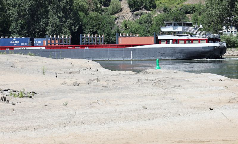 Rhine water falls again in Germany, river shipping costs rise