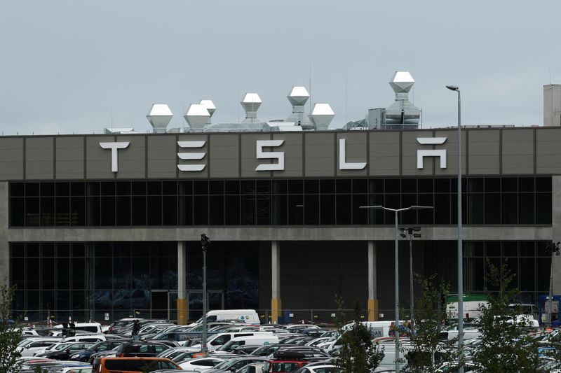 Firefighters extinguish flames on grounds of Tesla's Germany plant