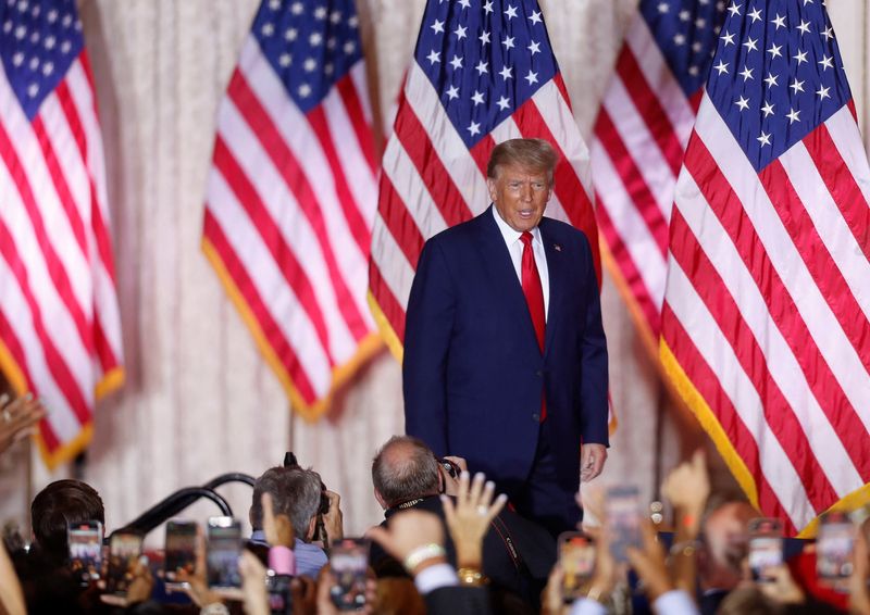 Trump-linked stocks slip after initial gains from 2024 bid