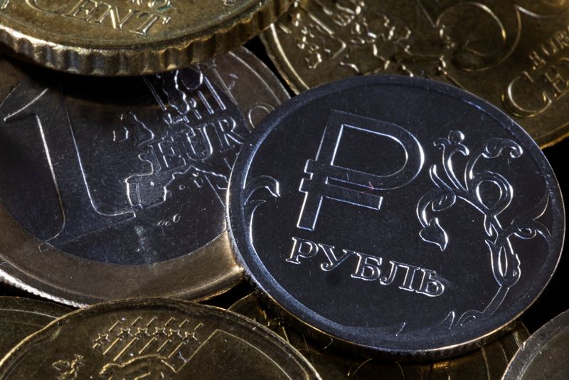 Russian rouble hits more than 2-year high vs euro before steadying near 77