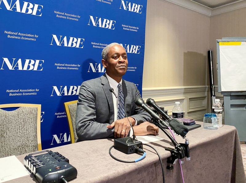 Fed's Bostic says can do "maybe two, maybe three" half point hikes, then assess
