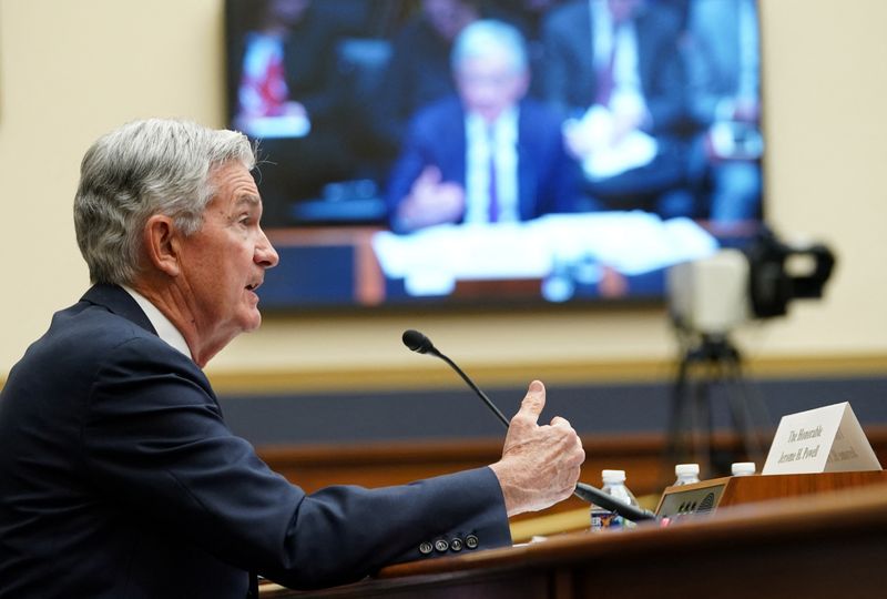 Instant View: Powell talks tough again, but says no call made on stepping up hikes