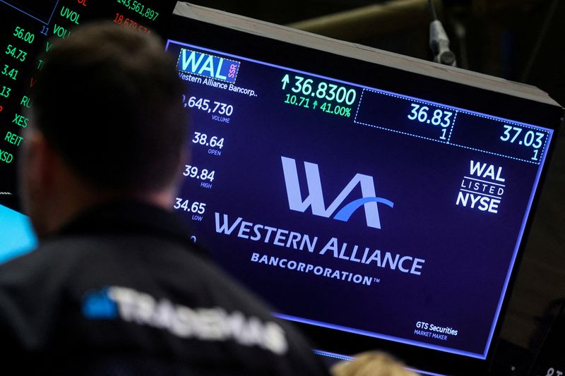 US regional bank shares rally after Western Alliance reports deposit growth