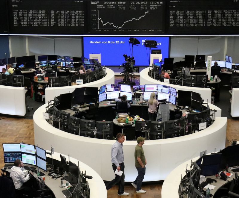 European shares slip, but debt ceiling deal buoys U.S. futures