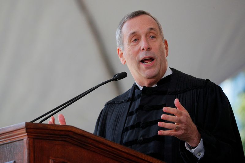 Harvard University president says he will step down in 2023