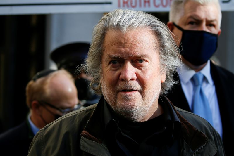 Judge orders Justice Dept to hand over certain internal legal records to ex-Trump adviser Bannon