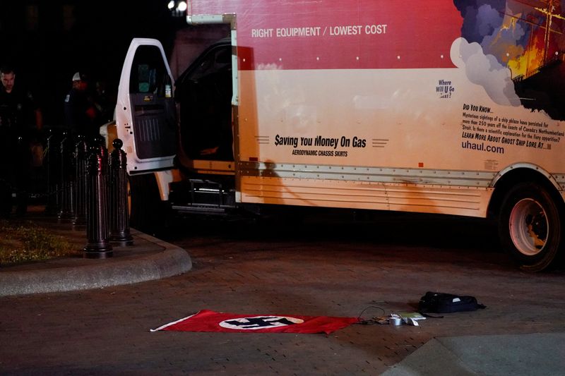 Driver detained as truck crashes near White House; Nazi flag found