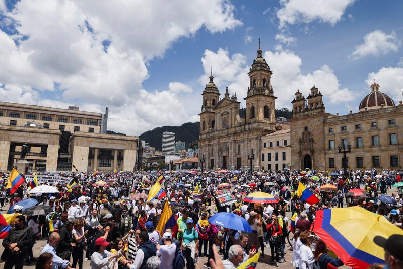 Thousands march against Colombian President Petro's tax reform