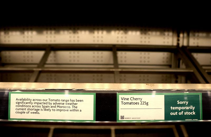 More food shortages could add to Britain's price pressure