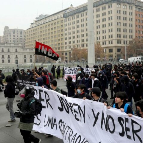 High school on fire: violent protests by kids rock chile - photo licensed by shore news network.