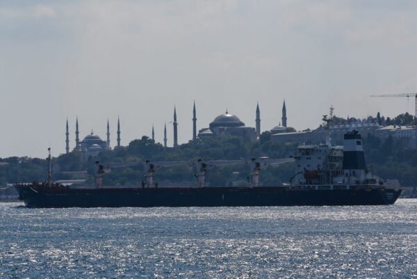 Ship carrying first ukraine grain cargo nears syria -shipping sources