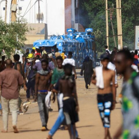 Sudanese protesters challenge military in march towards airport - photo licensed by shore news network.