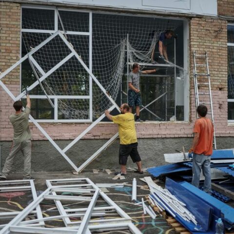 Ukraine's schools race to build bomb shelters before term starts - photo licensed by shore news network.