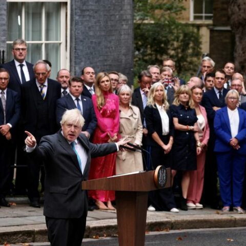Booster rocket or roman dictator? Boris johnson says farewell, for now - photo licensed by shore news network.