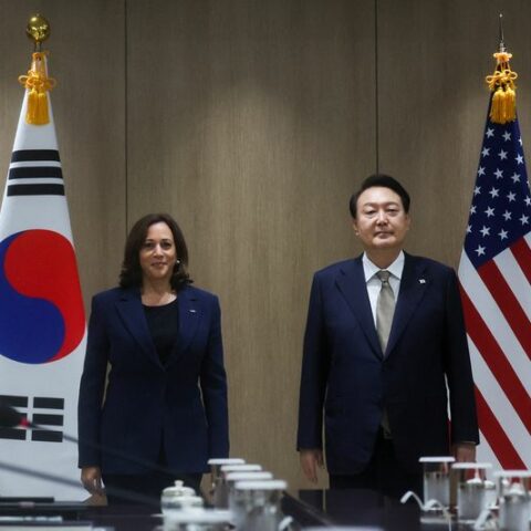 Harris, yoon condemn n. Korea's provocative nuclear rhetoric, missile launches - white house - photo licensed by shore news network.