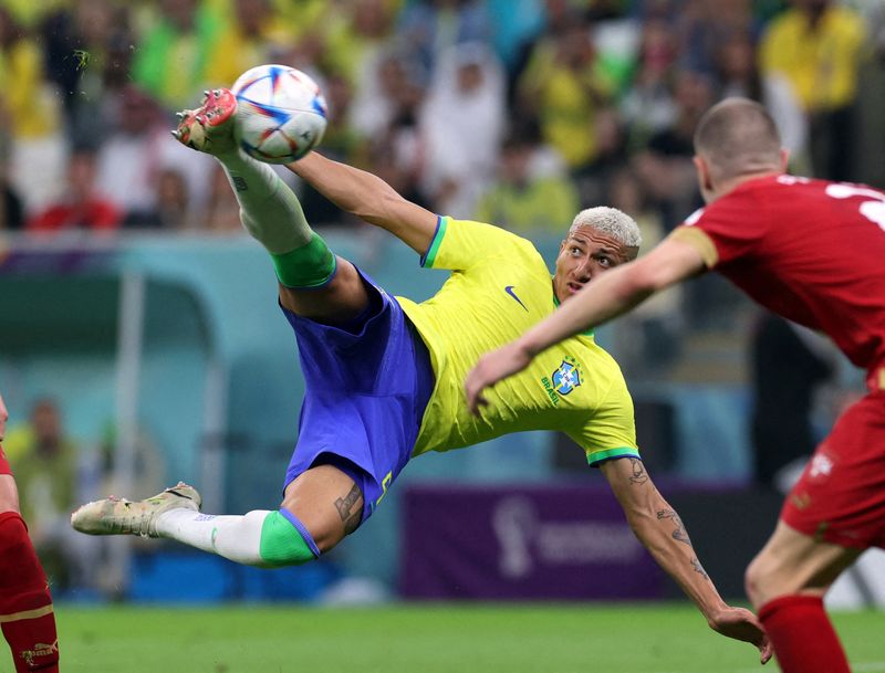Soccer-Richarlison turns on style as silky Brazil see off Serbia