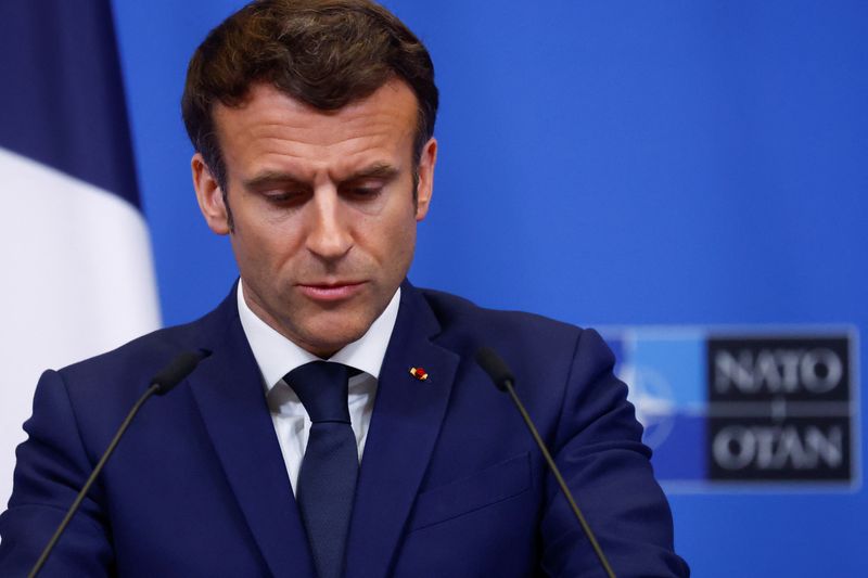 Macron underscores his leader credentials at NATO with a map