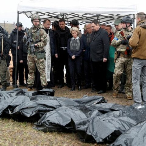 Mayor of ukraine's bucha says 403 bodies found so far - photo licensed by shore news network.