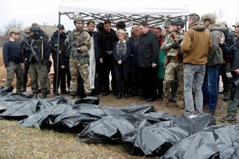 Mayor of ukraine's bucha says 403 bodies found so far - photo licensed by shore news network.