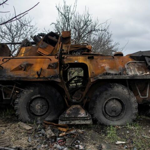 Recaptured ukrainian village left with wrecked tanks, bodies and questions - photo licensed by shore news network.