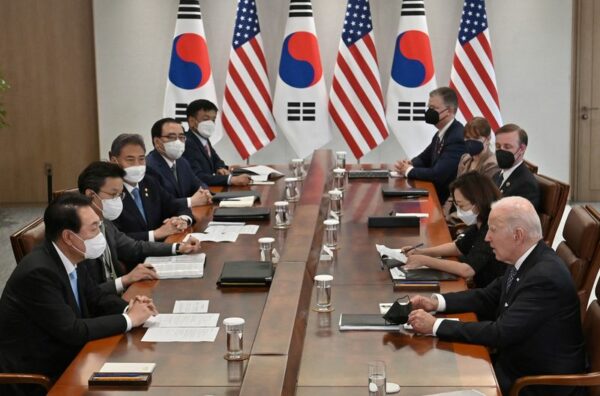 Biden, s. Korea's yoon vow to deter n. Korea while offering covid-19 aid - photo licensed by shore news network.