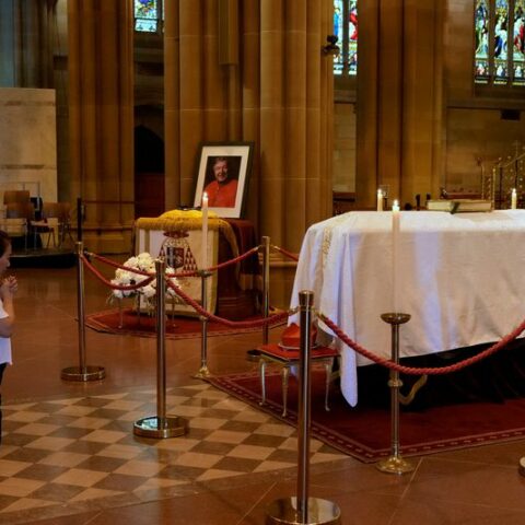 Australian cardinal george pell's funeral sparks protests as mourners gather - photo licensed by shore news network.