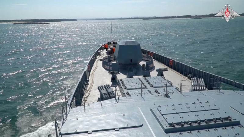Russia's warship with hypersonic missiles arrives for drills with S.Africa, China