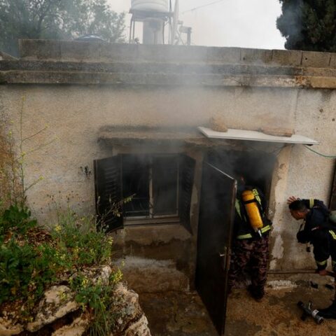 Palestinians accuse settlers of west bank arson, israel sees electrical fire - photo licensed by shore news network.